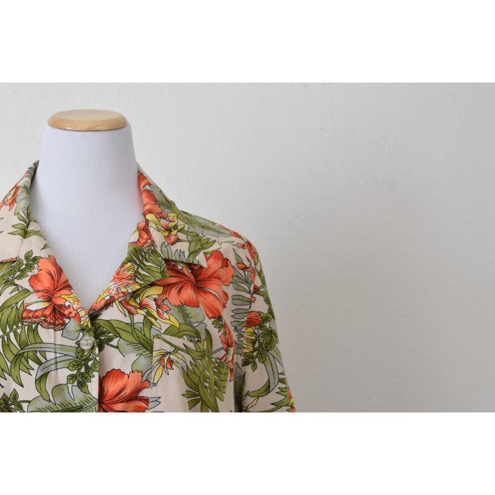 Plus Size‎ Vintage Floral 90s Button Down Cotton/Rayon Shirt size 2X - Picture 5 of 10